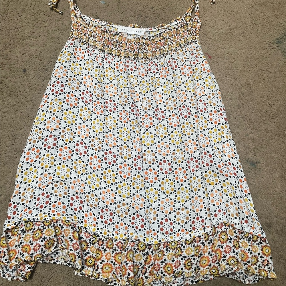 Jane and Delancey Floral Tank Top - White, Yellow, Red, Black